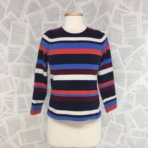 J Crew striped longsleeve top exposed Zipper Small